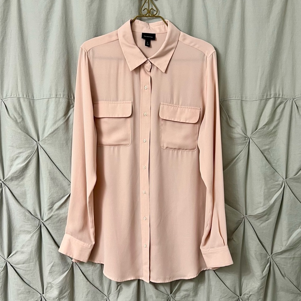 Light Pink Button-Up Blouse